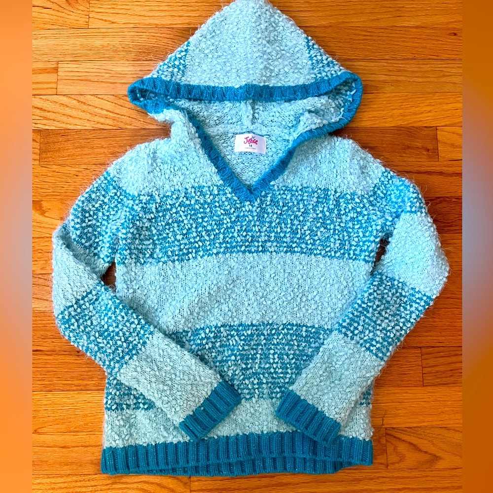 Justice girls hooded sweater size 14